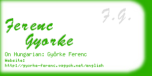 ferenc gyorke business card