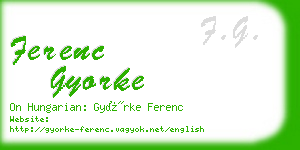 ferenc gyorke business card